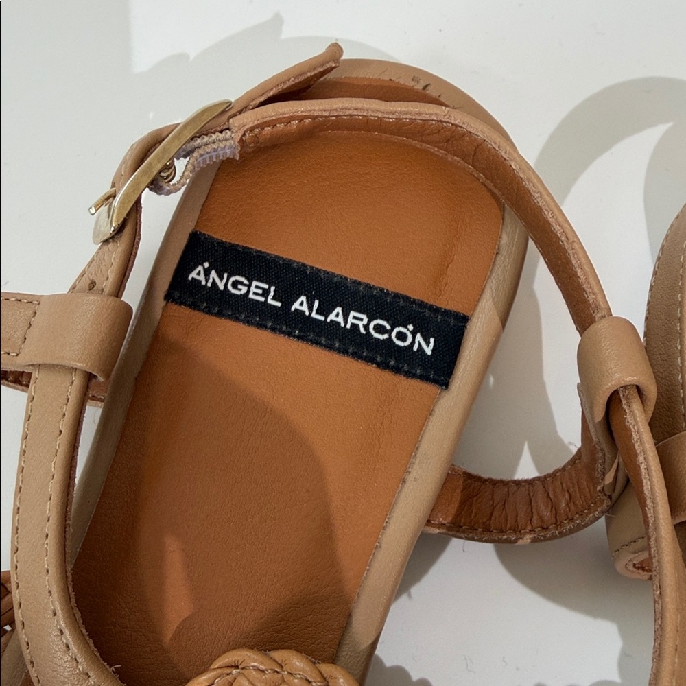 Anthropologie Angel Alarcon Fisherman Flats Tan Size 38 7 - Picture 6 of 9
